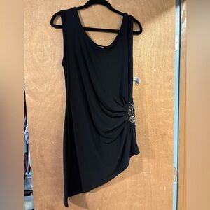 Joseph Ribkoff shirt/mini-dress, black, size 12, sequin detailing on the side